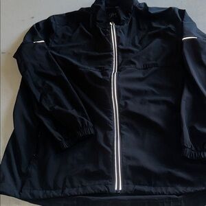 Mens Size 2X Active USA Black Windbreaker with Reflective Accents.